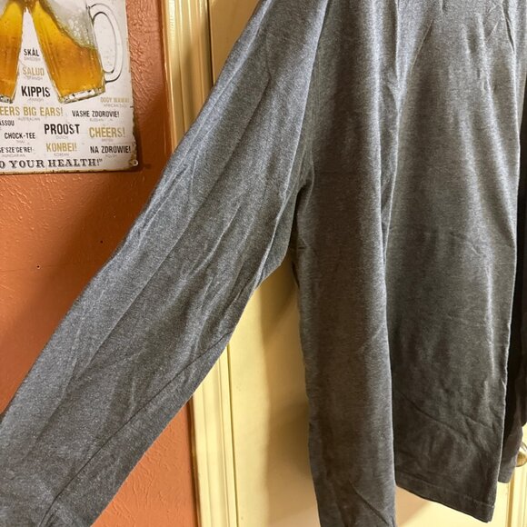 HB Gray Long Sleeve Crewneck T-Shirt 60% Cotton 40% Polyester 4XL - Picture 3 of 6